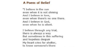 A poem of belief